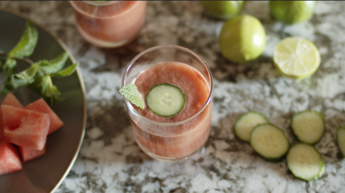 Minted Watermelon and Cucumber Punch